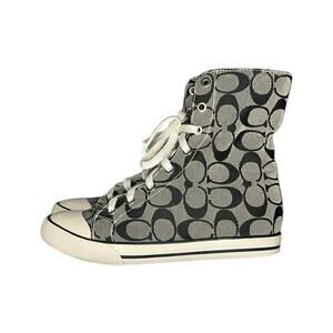 Womens Coach Bonney Signature Canvas Twill High-Top Sneakers Size 6.5